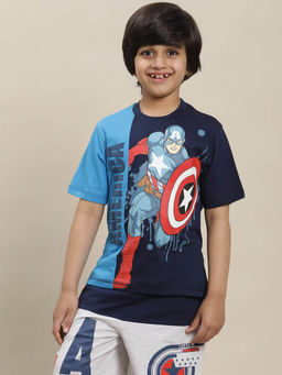 Kidsville - Captain America Printed Regular Fit T-Shirt For Boys