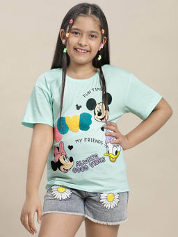 Kidsville - Mickey & Friends Printed Relaxed Fit T-Shirt For Girls