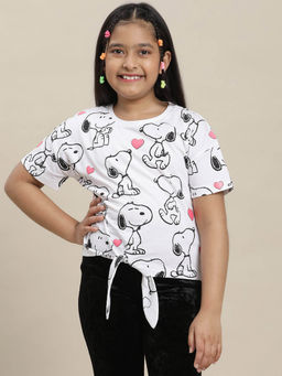 Kidsville - Peanuts Printed Relaxed Fit T-Shirt For Girls