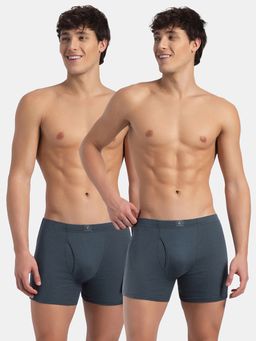 Jockey - 8008 Men Cotton Solid Boxer Brief - Deep Slate (Pack of 2)