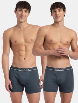 Jockey - 8009 Men Cotton Solid Boxer Brief - Deep Slate (Pack of 2)