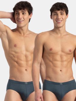 Jockey - 8035 Men Super Combed Cotton Solid Brief - Deep Slate (Pack of 2)