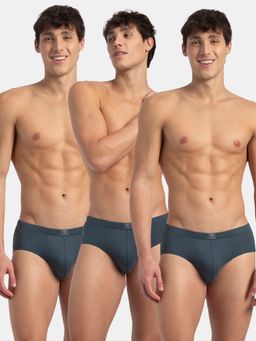 Jockey - 8035 Men Super Combed Cotton Solid Brief - Deep Slate (Pack of 3)