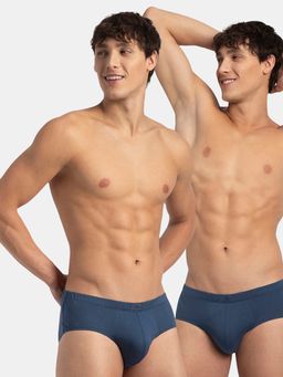 Jockey - 8035 Men Super Combed Cotton Solid Brief - Dark Denim (Pack of 2)