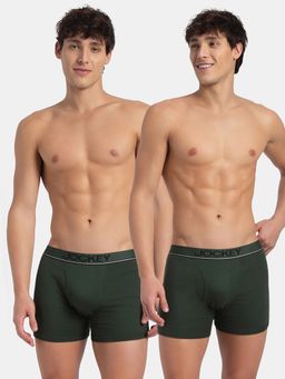 Jockey - 8009 Men Cotton Solid Trunk - Deep Forest (Pack of 2)
