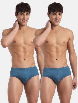 Jockey - 1009 Men Super Combed Cotton Rib Solid Brief-Stellar(Pack Of 2)