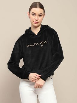 Madame - Women Typography Black Hoodie