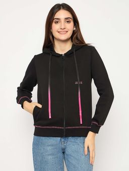 Madame - Black Hooded Sweatshirt for Women