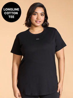 Kica - Cotton Regular Fit Top with Flattering Hip Coverage – CourtCulture Collection Black
