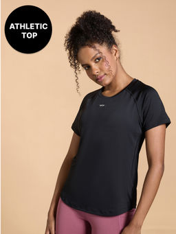 Kica - Regular Fit Active Top in DryFit Fabric - Stride Training Collection Black