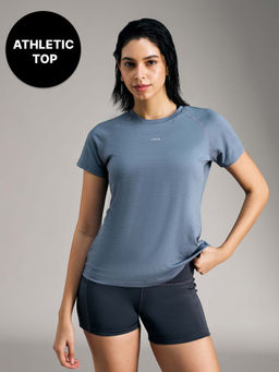 Kica - Regular Fit Active Top in DryFit Fabric - Stride Training Collection Grey