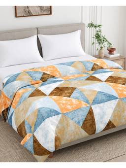 Haus & Kinder - Soft Embrace Flannel Printed Double Blanket, 220 GSM, Sage Symphony