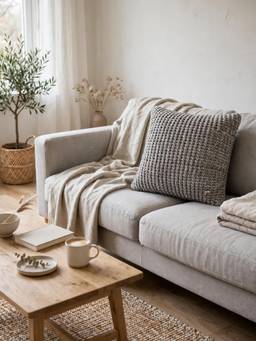 PLUCHI - Scarlet Light Grey, Medium Grey and Natural 16x16 Inch Decorative Cushion Cover