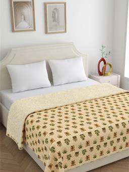 Home Ecstasy - 100% Cotton 210 GSM Floral Double Dohar