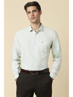 Allen Solly - Men Green Slim Fit Check Full Sleeves Formal Shirt