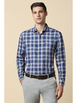 Allen Solly - Men Blue Slim Fit Check Full Sleeves Formal Shirt