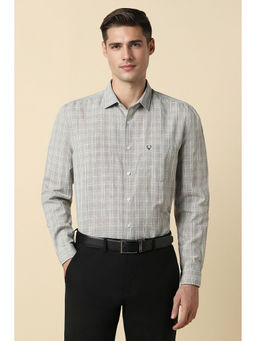 Allen Solly - Men Grey Slim Fit Check Full Sleeves Formal Shirt