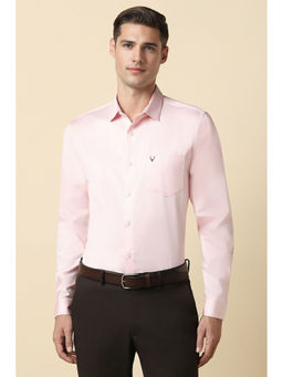 Allen Solly - Men Pink Slim Fit Solid Full Sleeves Formal Shirt