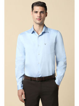 Allen Solly - Men Blue Slim Fit Solid Full Sleeves Formal Shirt