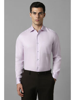 Louis Philippe - Men Lilac Classic Fit Textured Full Sleeves Formal Shirt