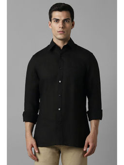 Louis Philippe - Men Black Classic Fit Textured Full Sleeves Casual Shirt