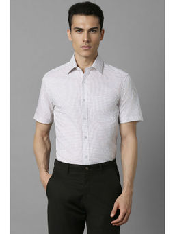 Louis Philippe - Men White Classic Fit Check Half Sleeves Formal Shirt