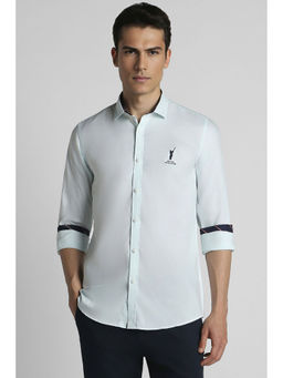 Peter England - Men Green Slim Fit Solid Shirt