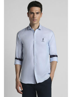 Peter England - Men Blue Slim Fit Solid Shirt