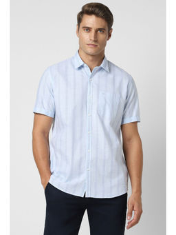 Peter England - Men Blue Slim Fit Stripe Shirt