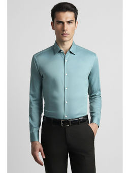 Peter England - Men Green Slim Fit Formal Full Sleeves Shirt