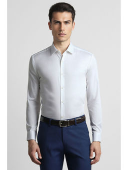 Peter England - Men White Slim Fit Formal Full Sleeves Shirt