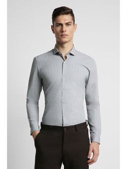 Peter England - Men Grey Super Slim Fit Formal Full Sleeves Shirt