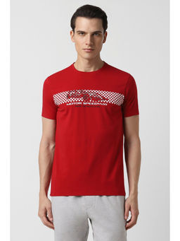 Van Heusen - Men Red Print Crew Neck T-Shirt