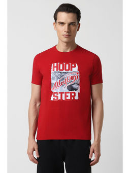 Van Heusen - Men Red Print Crew Neck T-Shirt