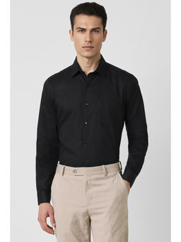 Van Heusen - Men Black Regular Fit Solid Full Sleeves Formal Shirt