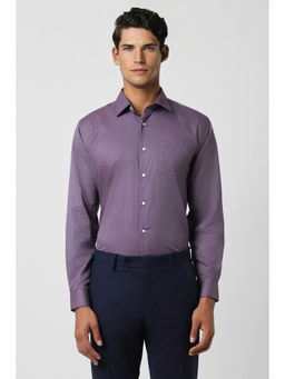 Van Heusen - Men Purple Regular Fit Print Full Sleeves Formal Shirt