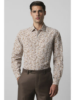 Van Heusen - Men Grey Regular Fit Floral Full Sleeves Formal Shirt