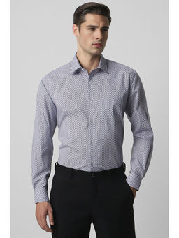 Van Heusen - Men Blue Regular Fit Print Full Sleeves Formal Shirt