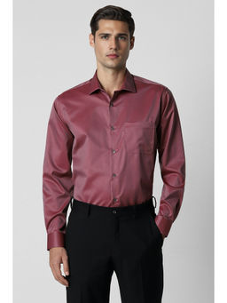 Van Heusen - Men Maroon Regular Fit Solid Full Sleeves Formal Shirt