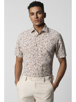 Van Heusen - Men Grey Regular Fit Floral Half Sleeves Formal Shirt