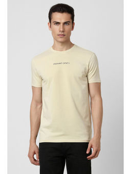 Van Heusen - Men Cream Print Crew Neck T-Shirt