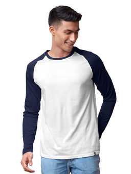 The Souled Store - Men Supima Cotton Full Sleeve Navy White Navy Blue Supima Full Sleeve T-shirts