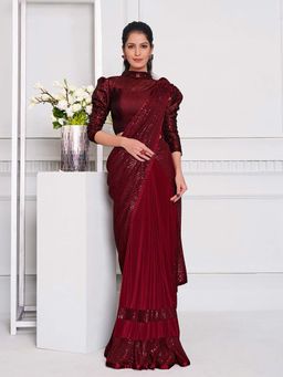 Odette - Sequinned Pallu Elegant Saree with Unstitched Blouse