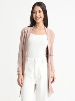 R&B - Women Pink Textured Shrug