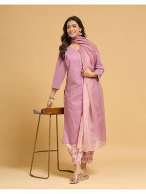 Buy Fabindia Purple Cotton Kurta with Pant and Dupatta (XS) Online