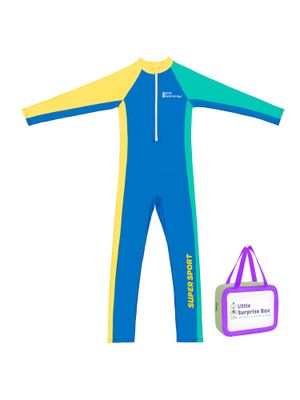 Little Surprise Box “She’s So Lucky” Printed Kids Swimwear Set with Cap (UPF 50+)