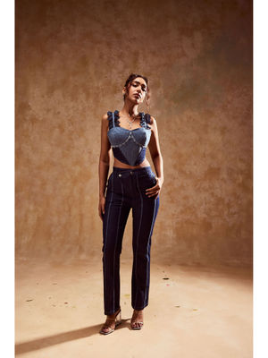 Buy Lea Clothing Charlotte Denim Pant Online