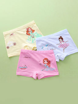 Hopscotch - Girls Multi Coloured All-Over Print Underwears Pack Of 3