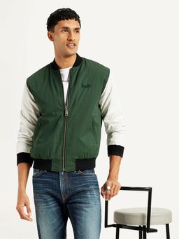 Levi's - Mens Colorblock Green Bomber Jacket