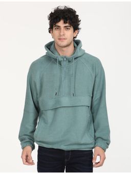 Levi's - Mens Solid Green Hooded Sweatshirt